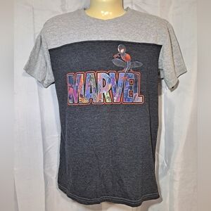 Marvel Spider-Man Gray & Black T-Shirt Boy's Large Unisex Into The Spider Verse